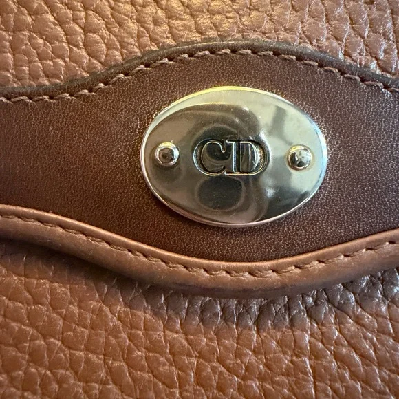 Vintage Dior Brown Leather cross body bag with COA in pictures - Picture 8 of 12